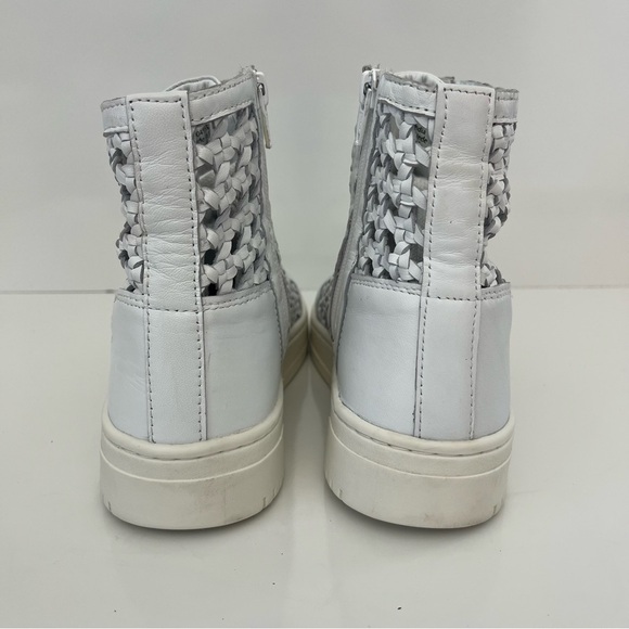 FREE PEOPLE Hayes Woven Leather High Top Sneakers in Ivory - Picture 9 of 13